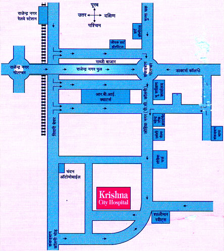 Krishna City Hospital guide map